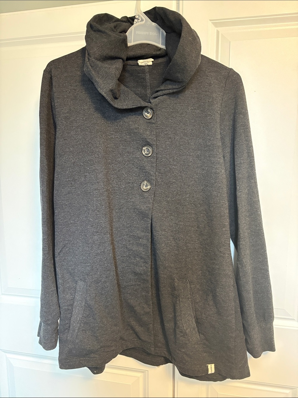 Women's Firefly Gray Button-Front Neck Sweater